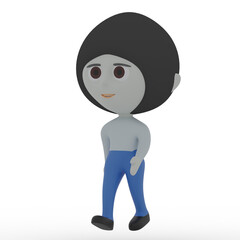 3d person with a smile