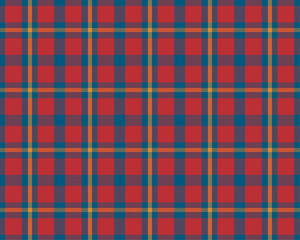 Red and blue plaid for fabric or paper work.Vector illustration.