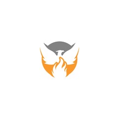 Phoenix flame logo icon isolated on white background