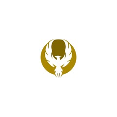 Phoenix flame logo icon isolated on white background