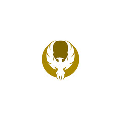 Phoenix flame logo icon isolated on white background
