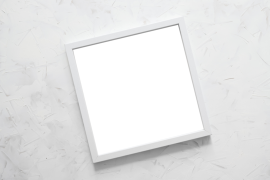 white square picture frame mock-up with copy space for yout text or image on top of white background
