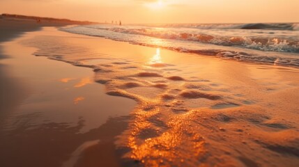 Beautiful sunset over the beach. generative ai