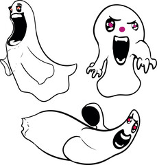 In the set, ghosts try to scare the victim.