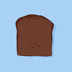 Slice of square brown appetizing bread