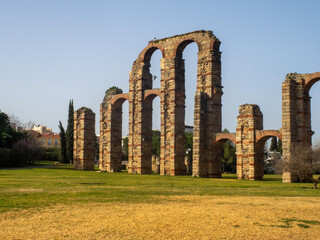 Acueducto romano de Los Milagros de Mérida (siglo I). Badajoz, Extremadura, España