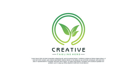 Garden logo design simple concept Premium Vector