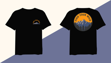 Find Your Wild t-shirt design. Find Your Wild vintage t-shirt design. t-shirt design vector for print. Find Your Wild design vector illustration. quotes for t-shirt