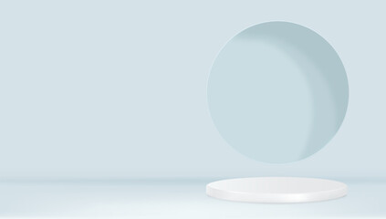 Creative product presentation background with podium on white color