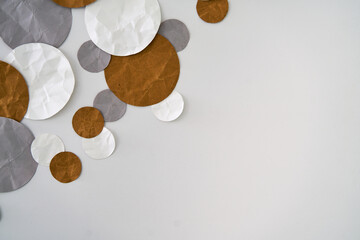 Brown, Grey & White paper dots