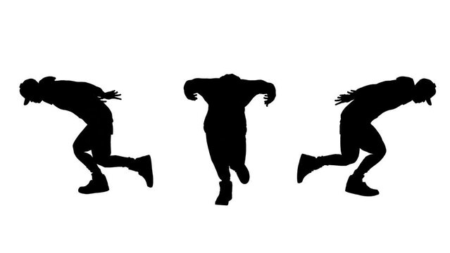Black silhouette on a white background man run . can use invert for alpha chanel