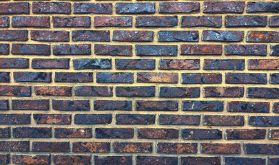 Close up of clinker brick old wall, abstract background for design