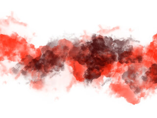 Red smoke on a transparent background.  Illustrations for use in various graphics applications.