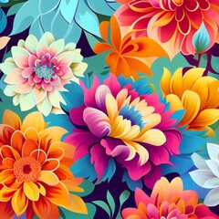 Fototapeta na wymiar beautiful blooming flowers wallpaper. generative ai