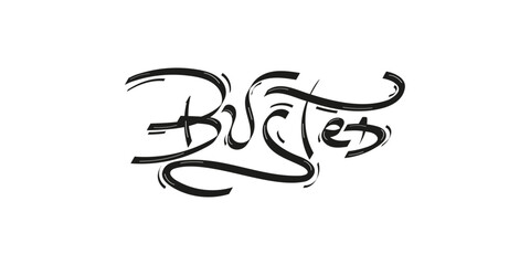 BUSTED text Graffiti Design on White Background