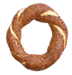Simit - bagel with sesame seeds isolated clear background	