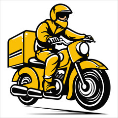 person riding a motorcycle for deilvery