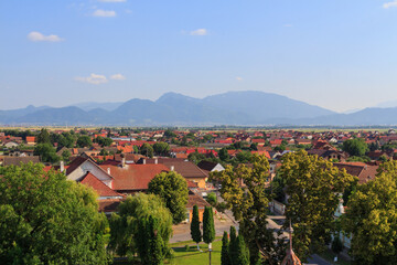 View of the city of Harman from a high point. Transylvania. Romania
