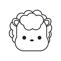 Sheep Black and White Icon