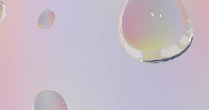 3D animation of Abstract smooth liquid shape. Holographic cloth ball with ripples waving on wind. 4k seamless loop 3D animation