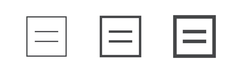 Clothes care icon, DRIP FLAT DRYING. International marking of fabric on the label. Set of washing symbol of different thickness.