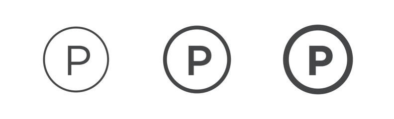 Clothes care icon, PROFESSIONAL DRY-CLEANING IN: PERCHLOROETHYLENE, HYDROCARBONS (HEAVY BENZINES). International marking of fabric on the label. Set of washing symbol of different thickness.