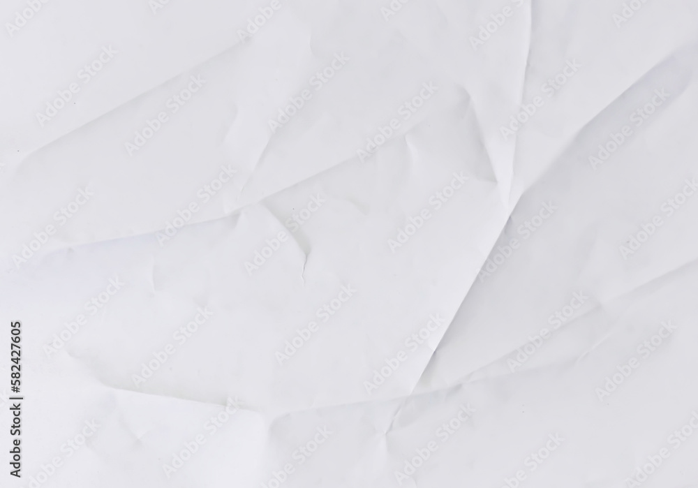 Poster white paper texture wrinkle effect on transparent background. crumpled paper textures effects on tra