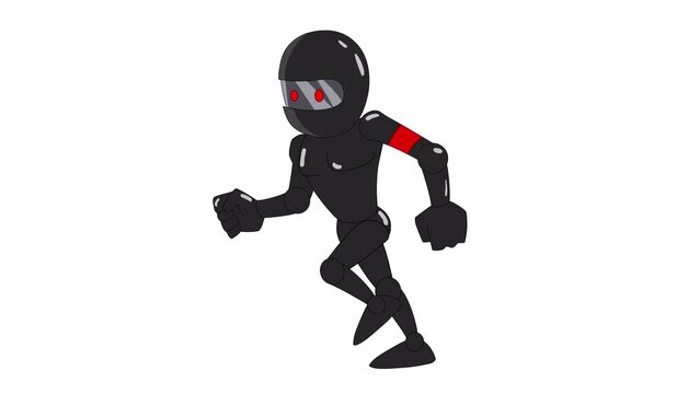 Policeman Animation.
А policeman in a helmet is walking fast. Loop animation
