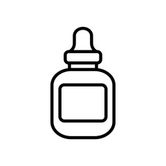 Dropper bottle line pictogram. Packaging of cosmetics, medical, dietary, care, spa product. Outline vector illustration isolated on white. Editable stoke