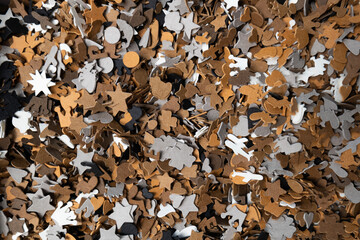 Small craft paper cut shapes - top view