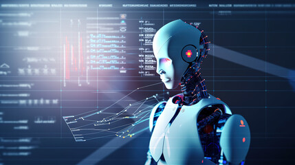 AI logical techniques for data analysis, data evaluation, and statistics. Science and artificial intelligence technology. innovation and futuristic. AI. Machine learning. generative ai.