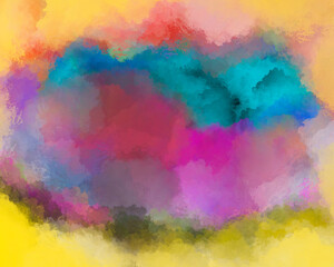 Art with colorful clouds and enchanting power and energy in space