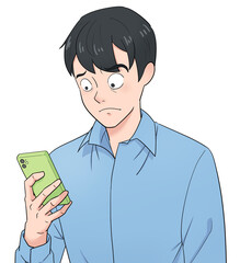 スマホを見て嫌な顔をする男性