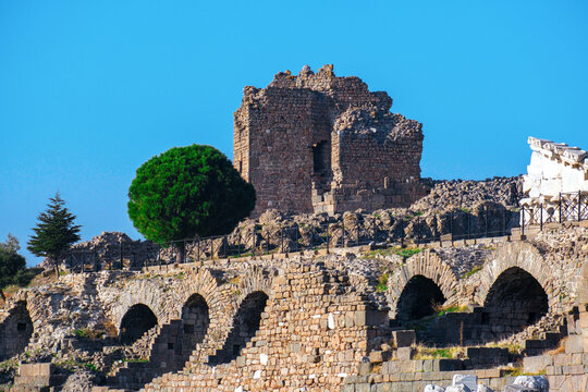 Ruins in ancient city of Pergamon Turkey