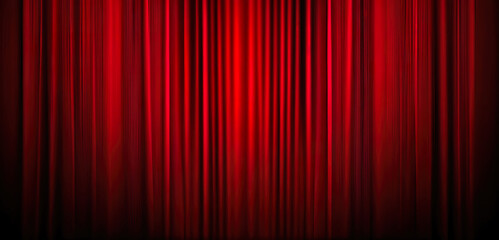 Realistic stage and red curtains light for background. AI Generated.