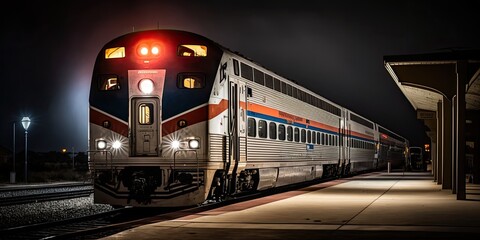 Naklejka premium train departing from the station, generative ai