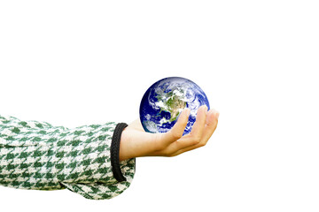 World Environment Day. Earth in human hands.