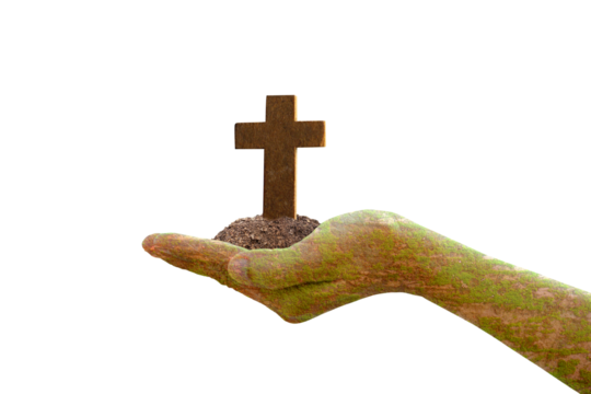 cross in human hands