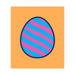 A  Easter eggs with various drawings. flat design style minimal vector illustration.