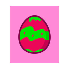 A Easter eggs with various drawings. flat design style minimal vector illustration.
