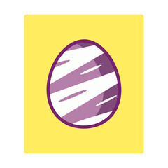 A Easter eggs with various drawings. flat design style minimal vector illustration.