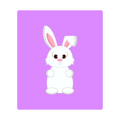 cute bunny cartoon character vector illustration on white background.