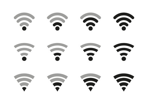 Wifi Icon Vector Set. Wifi Signal Strength Icons. Vector Illustration EPS 10