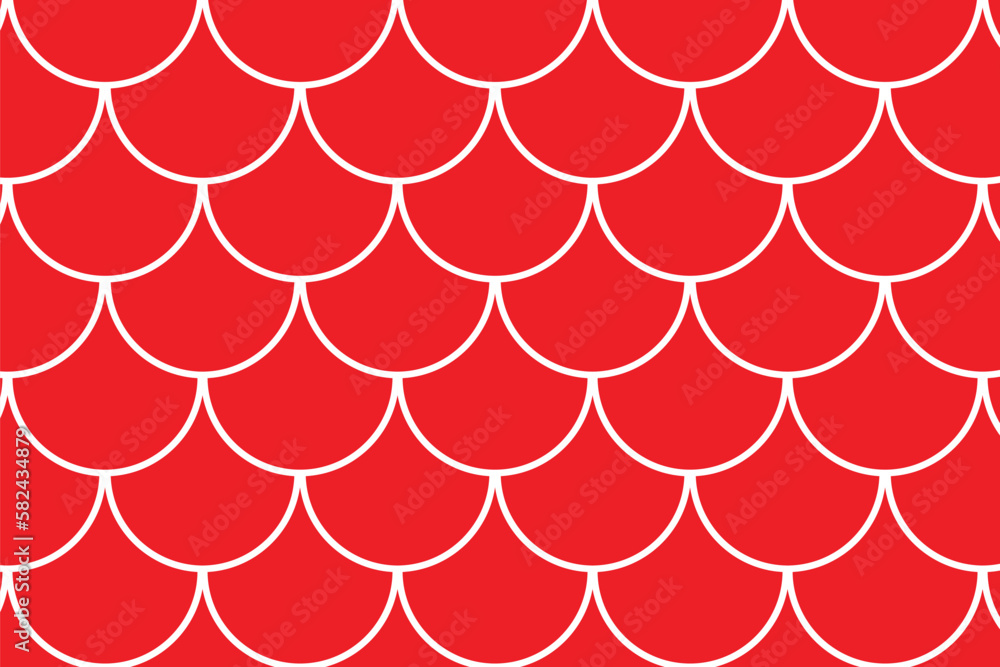 Poster abstract big mermaid scale on red background pattern design for wallpaper, paper.