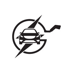 electrical charging station icon logo