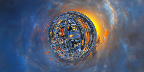 magdeburg germany saxony-anhalt airpano little planet aerial 360°