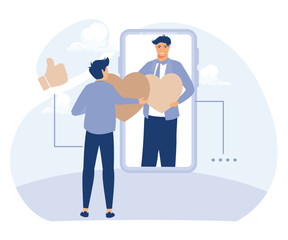 Personal image concept, social role, individual psychology, confidence, flat vector modern illustration 