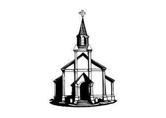 Catholic Church, Church Illustration Drawing