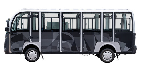 Isolated Modern Electric Shuttle Bus