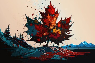 Abstract colorful autumn leaf 